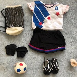 American girl doll soccer set